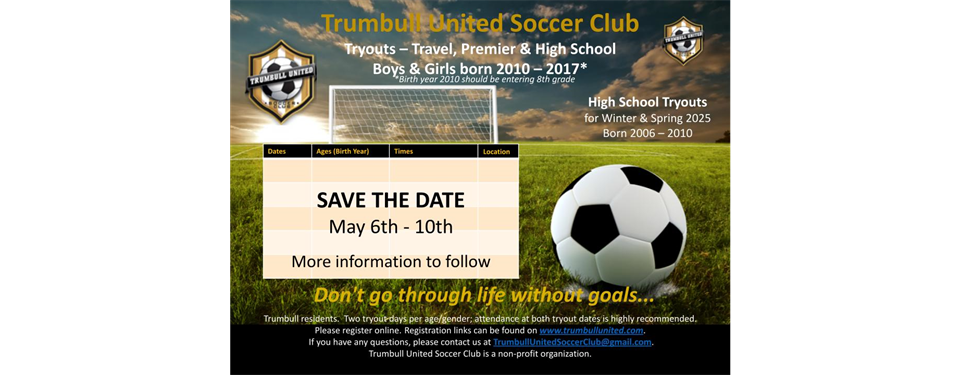 2024-25 Registration - Register for Tryouts - May 5th - 10th